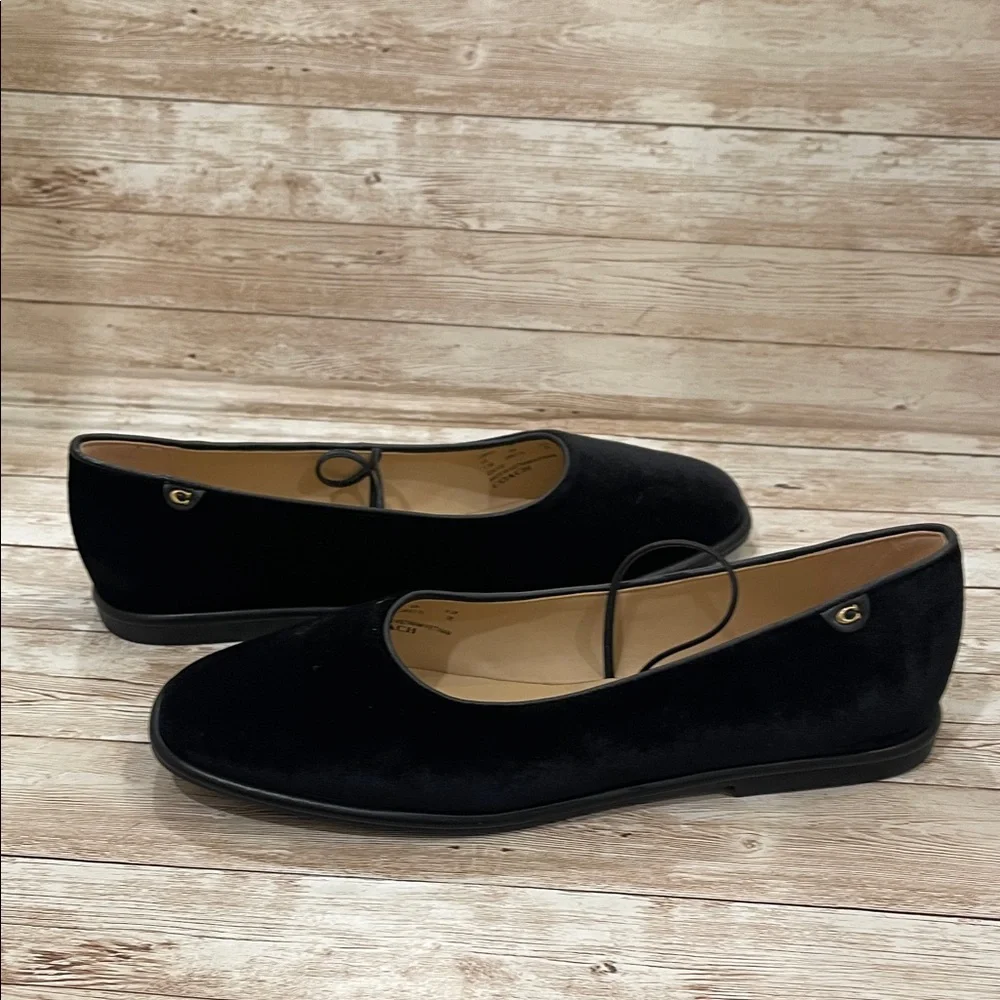 Coach Women's Emilia Mary Jane Flats
 Black Velvet Size 7.5B‎ NWT - Picture 9 of 13